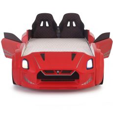 Дитяче ліжко машина GTR Red 190х90 см з підсвіткою, музикою, шкіряний салон, пультом